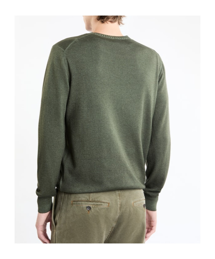 Fay Round Neck Sweater In Green