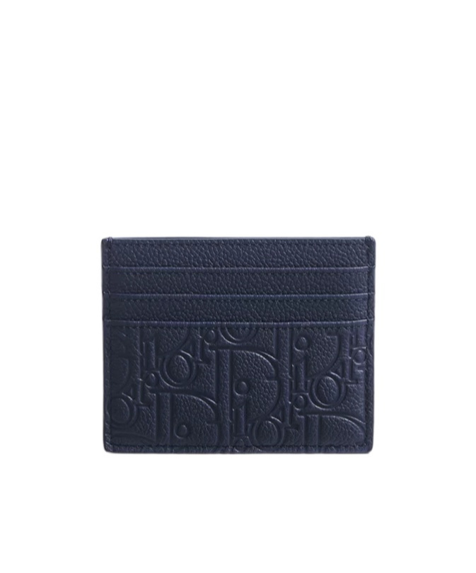Dior Card Holder In Navy Blue