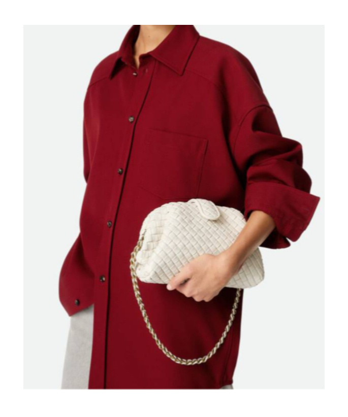 Bottega Veneta Lauren 1980 Mini Clutch Bag With Chain Strap In White