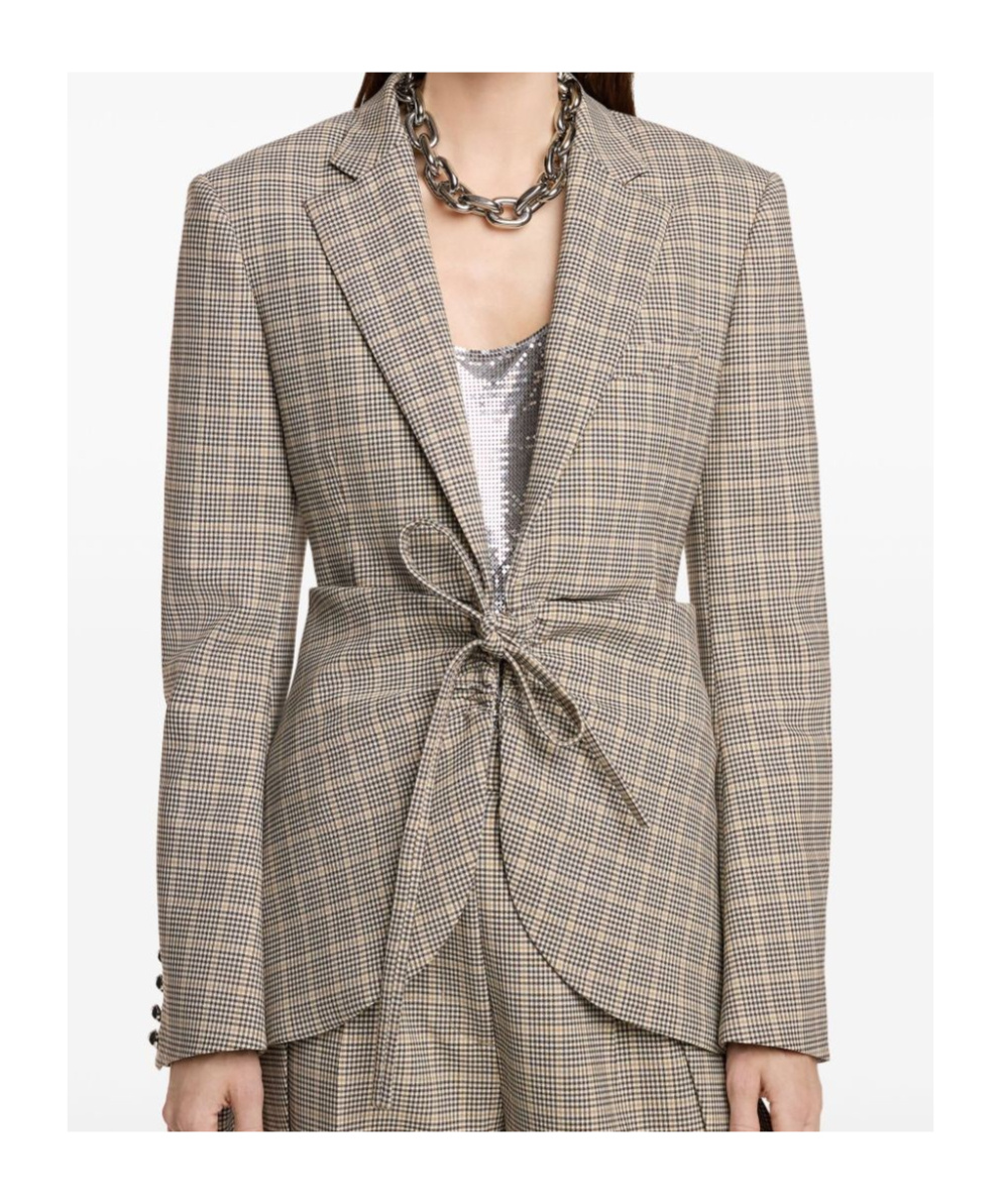 Rabanne Plaid Check Fitted Jacket In Nude