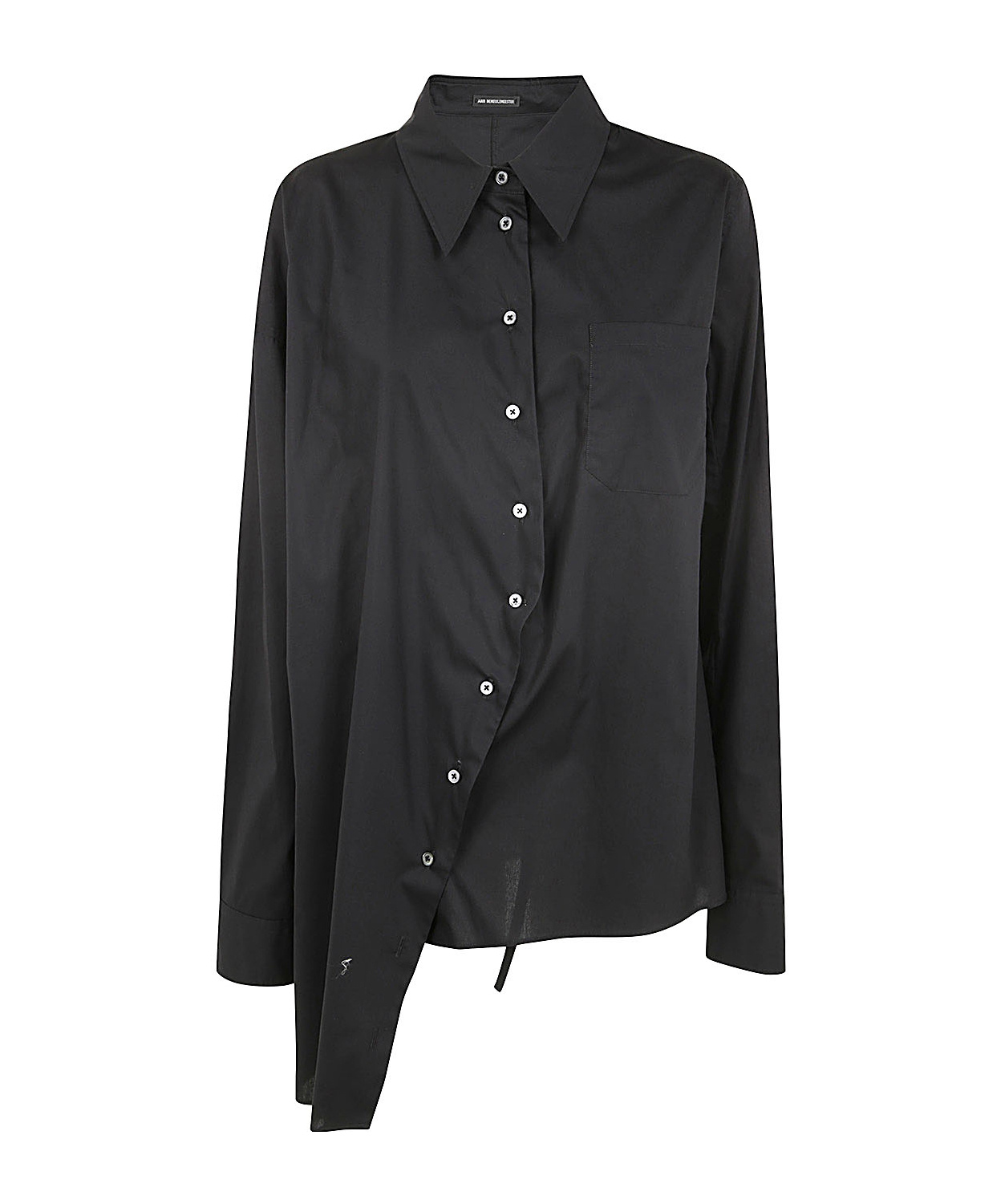 Ann Demeulemeester Jula Dropped Shoulder Shirt Popeline Black In Black