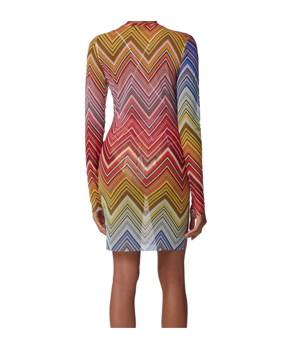 Missoni Beach Dress In Zigzag Print Tulle In Multicolor