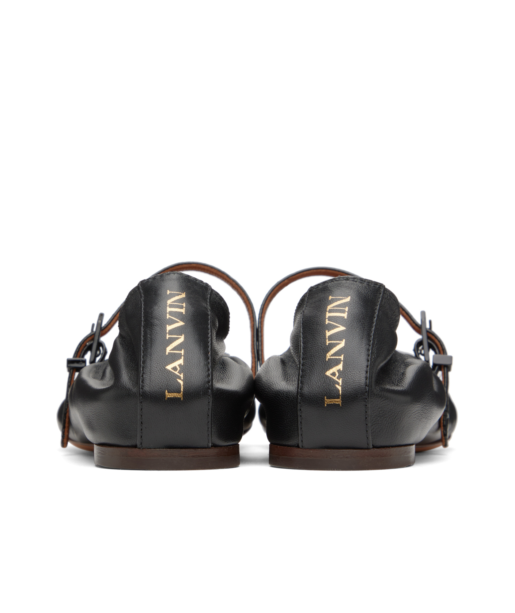 Lanvin Black Mary Jane Ballerina Flats In Black