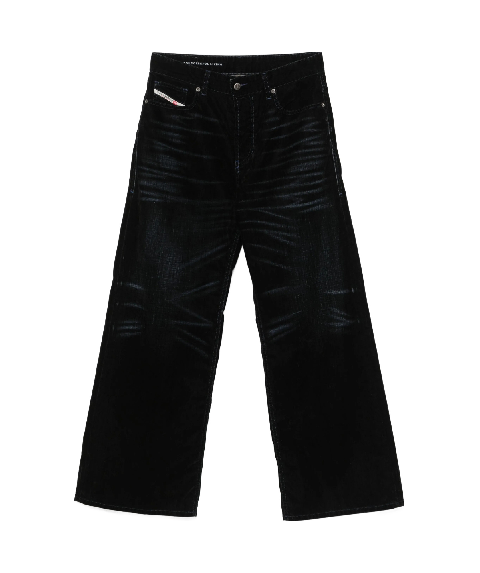 Diesel 1996 D-sire Low-rise Wide-leg Jeans In Black