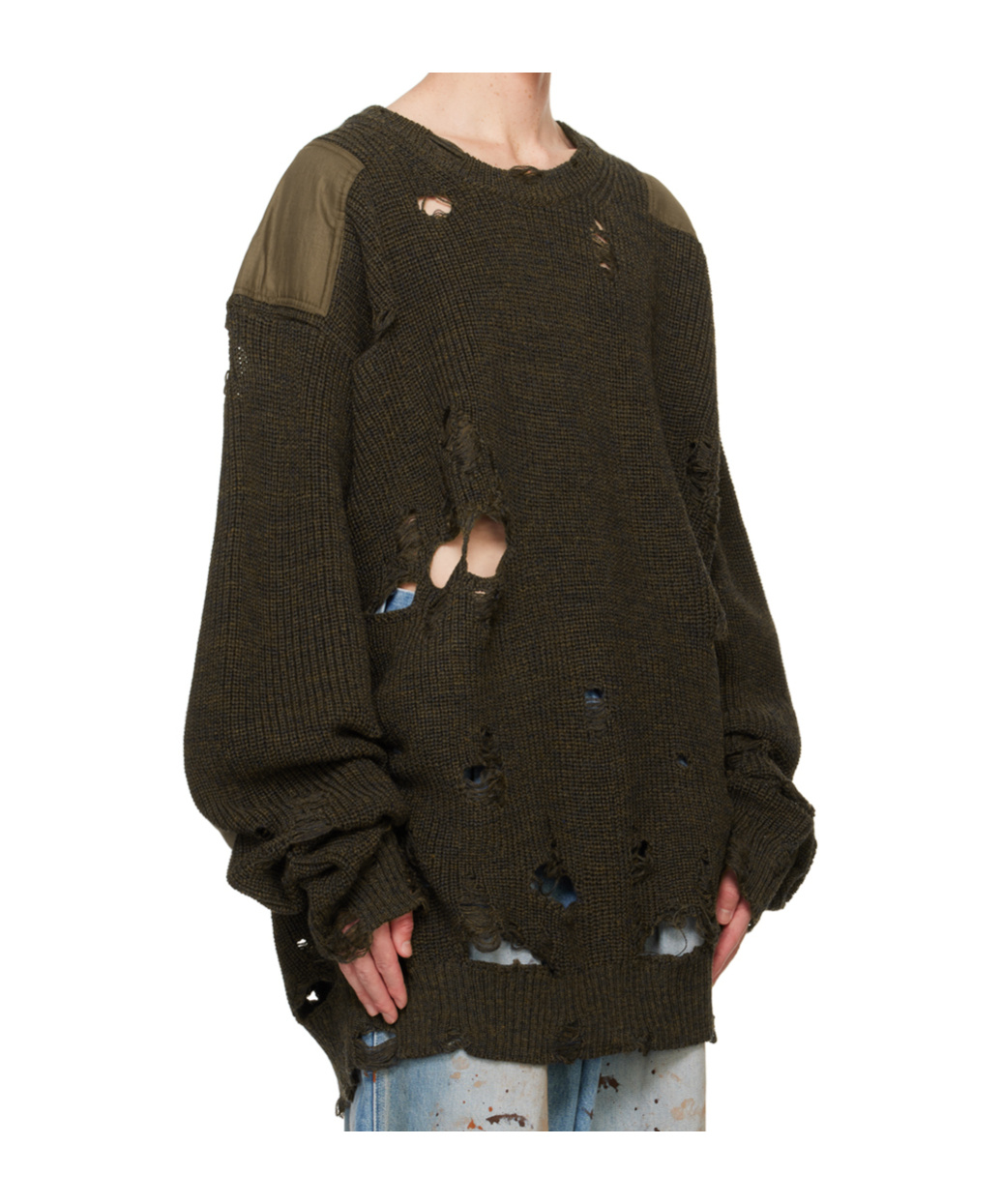 Doublet Long-sleeved Spliced Sweater