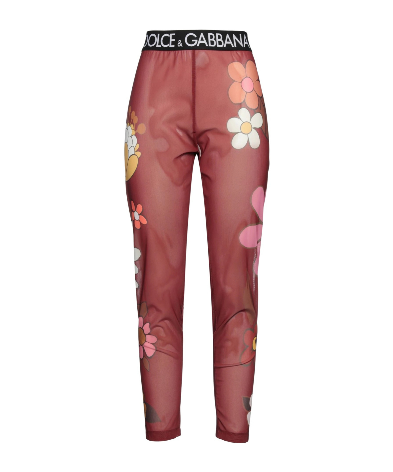 Dolce & Gabbana Floral-print Leggings In Pink