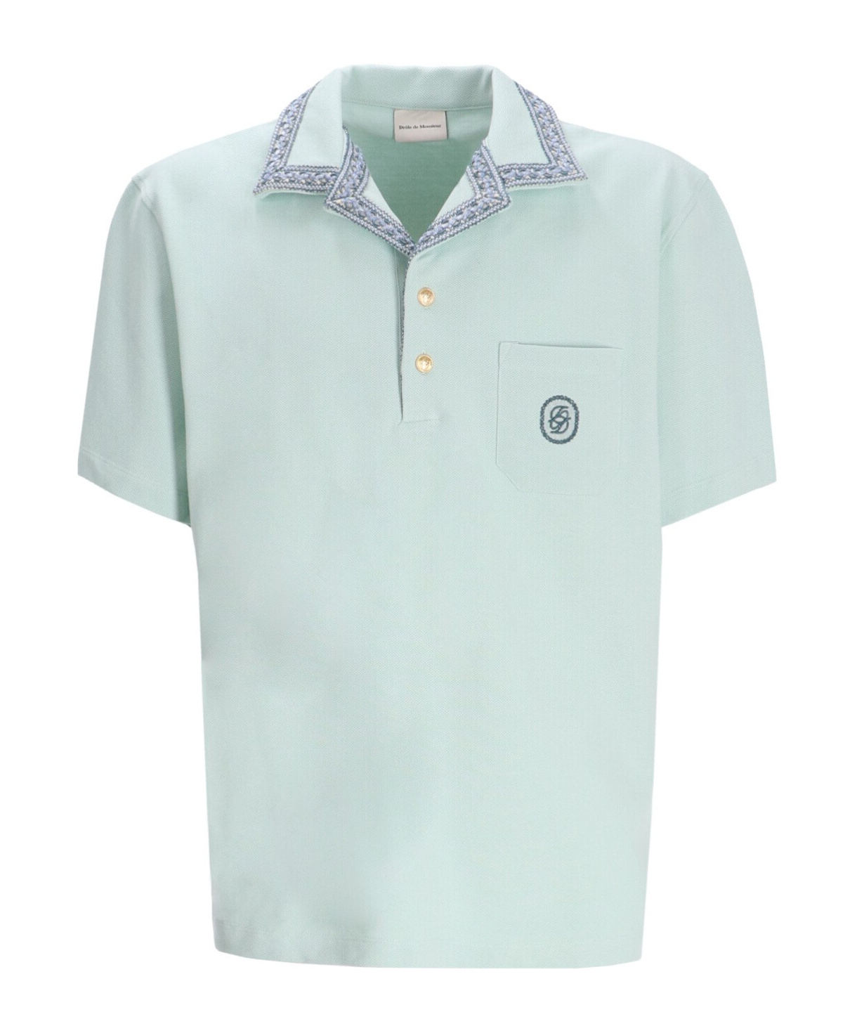 Drôle De Monsieur Short-sleeved Polo Shirt In Blue