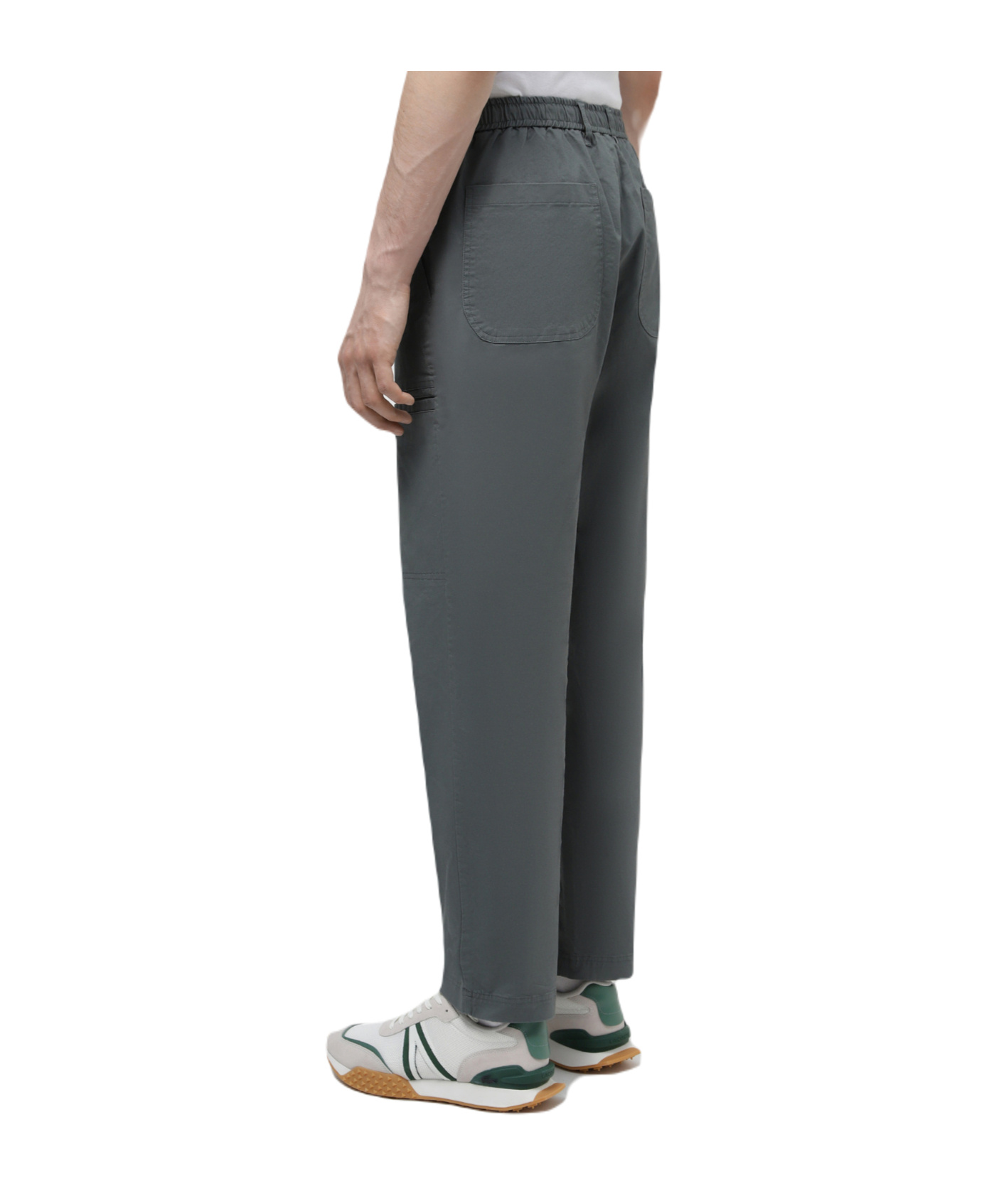 Armani Exchange Drawstring Straight-leg Trousers In Black