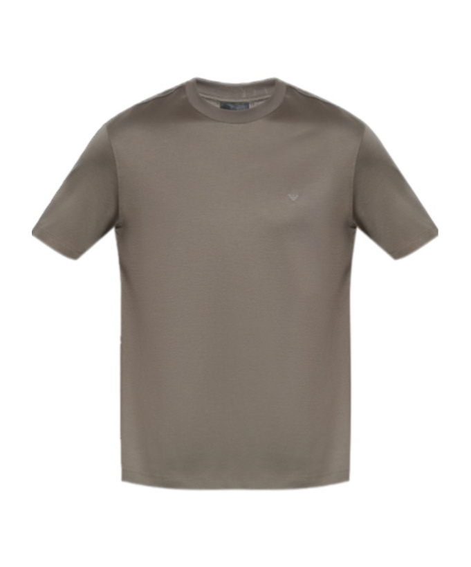 Emporio Armani Eagle-logo Crew-neck T-shirt In Gray