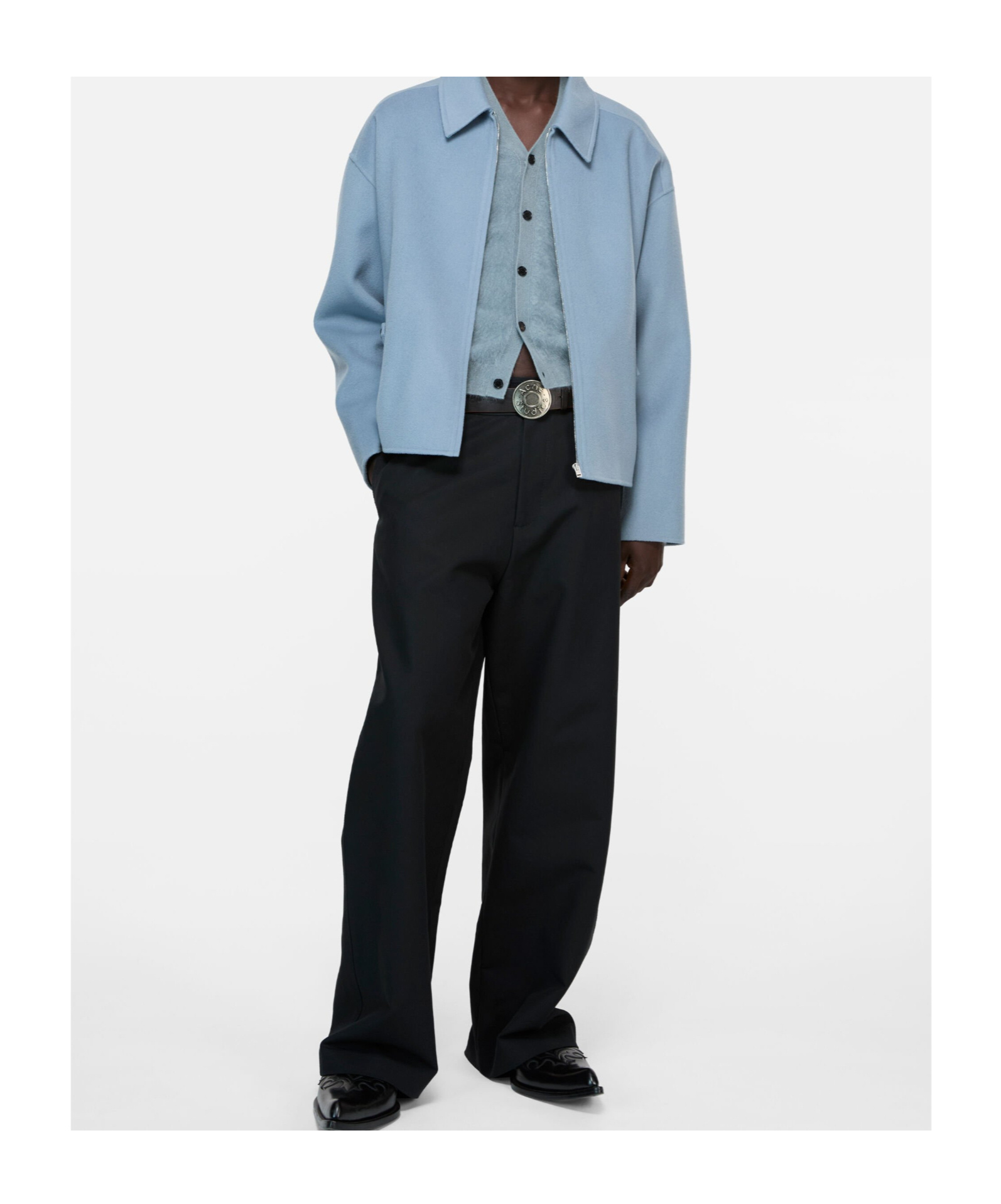 Acne Studios Zip-up Wool Jacket In Blue