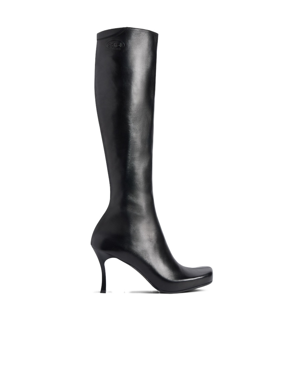 Balenciaga X Scholl Leather Knee-high Boots In Black