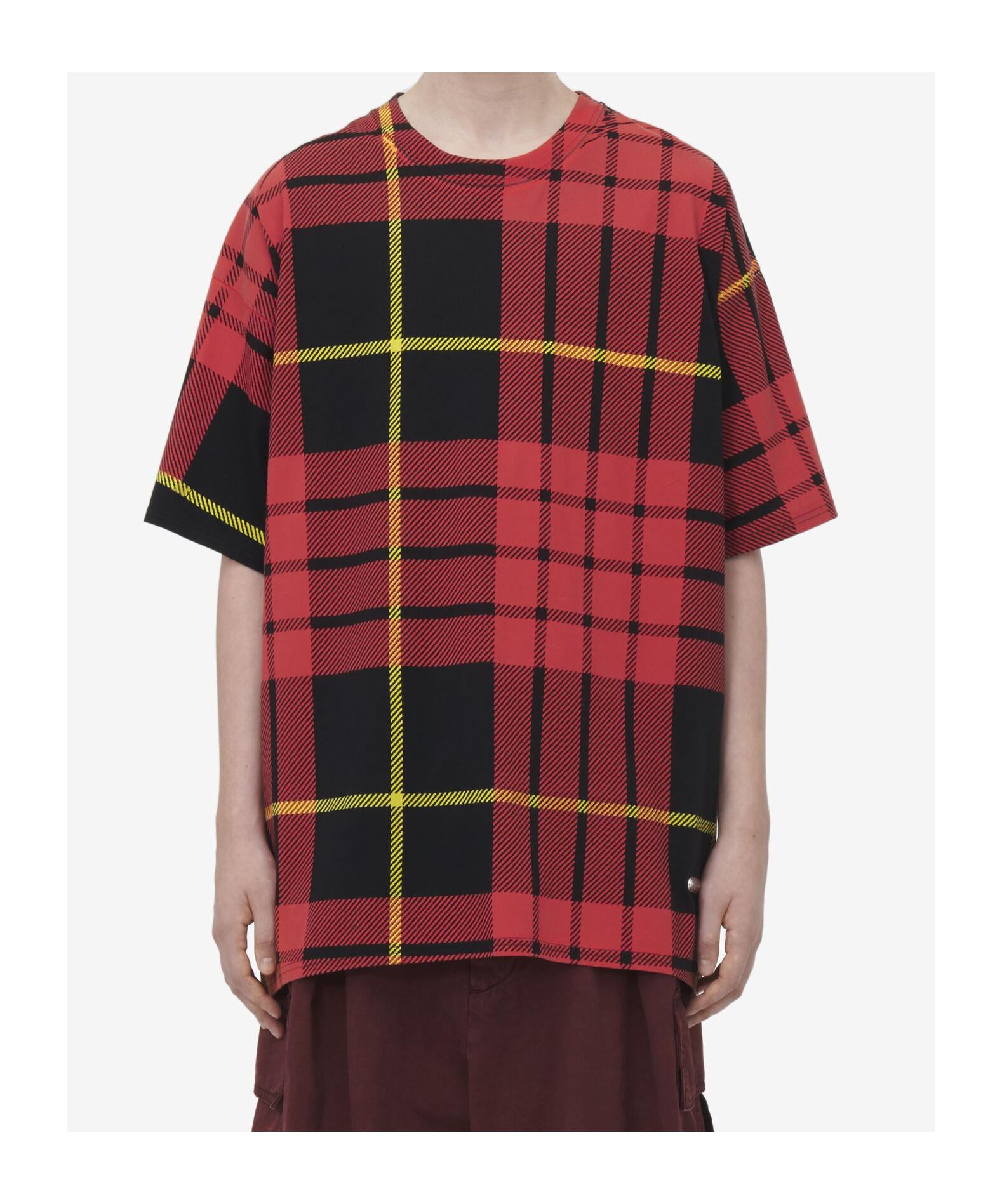 Alexander Mcqueen Mcqueen Tartan Plaid Cotton T-shirt In Red