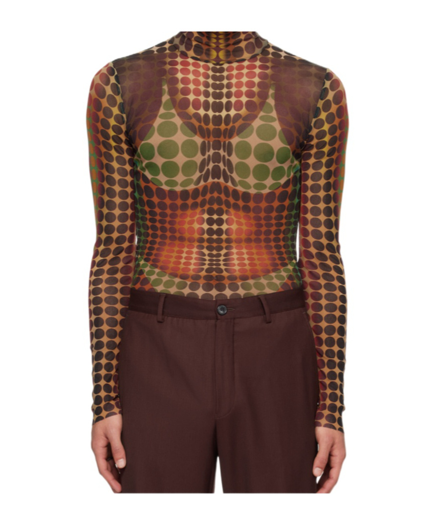 Jean Paul Gaultier Turtleneck T-shirt In Multi
