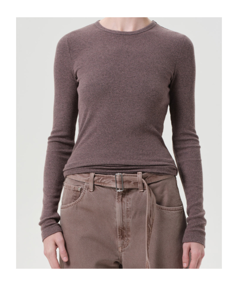 Agolde Delphi Slim Tee In Nude