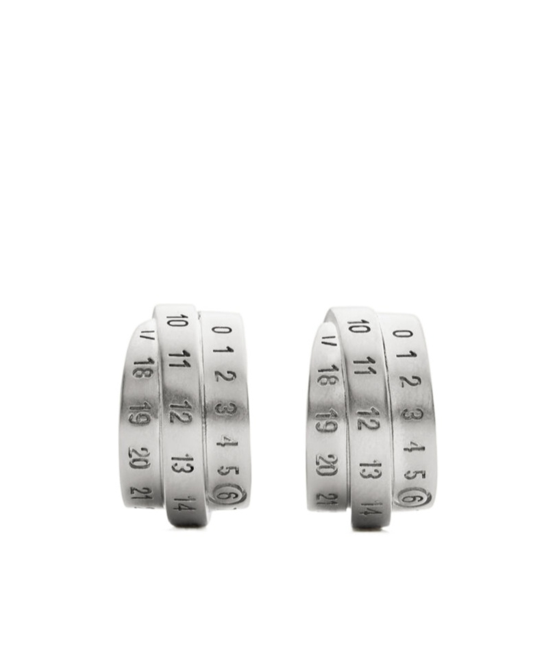 Mm6 Maison Margiela Triple Logo Numeric Signature Earring In Gray
