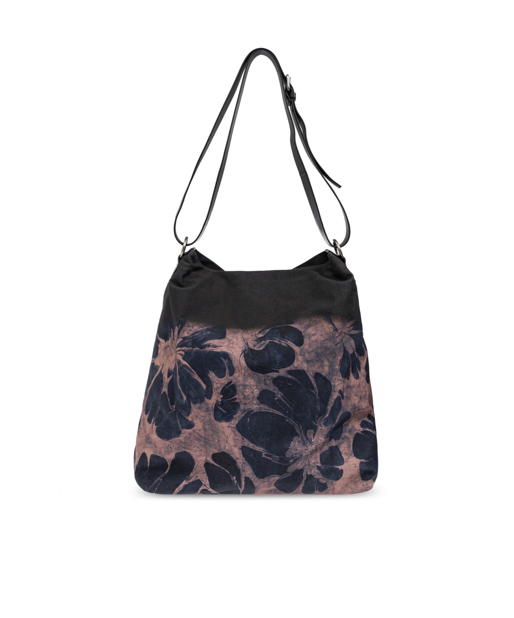 Dries Van Noten Mens Rust Floral-print Cotton Shoulder Bag In Black