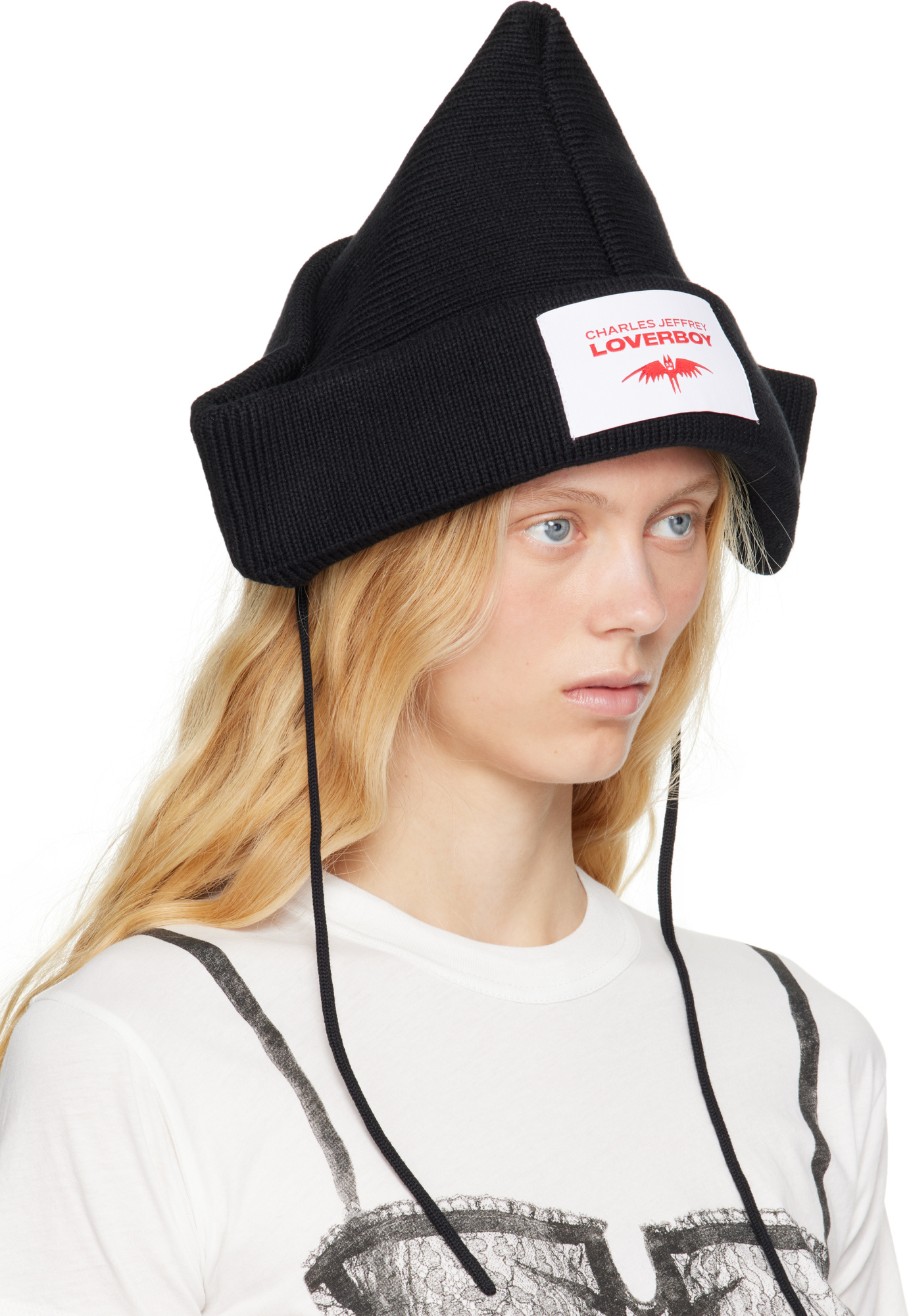 Charles Jeffrrey Loverboy Black Paper Boat Beanie In Black