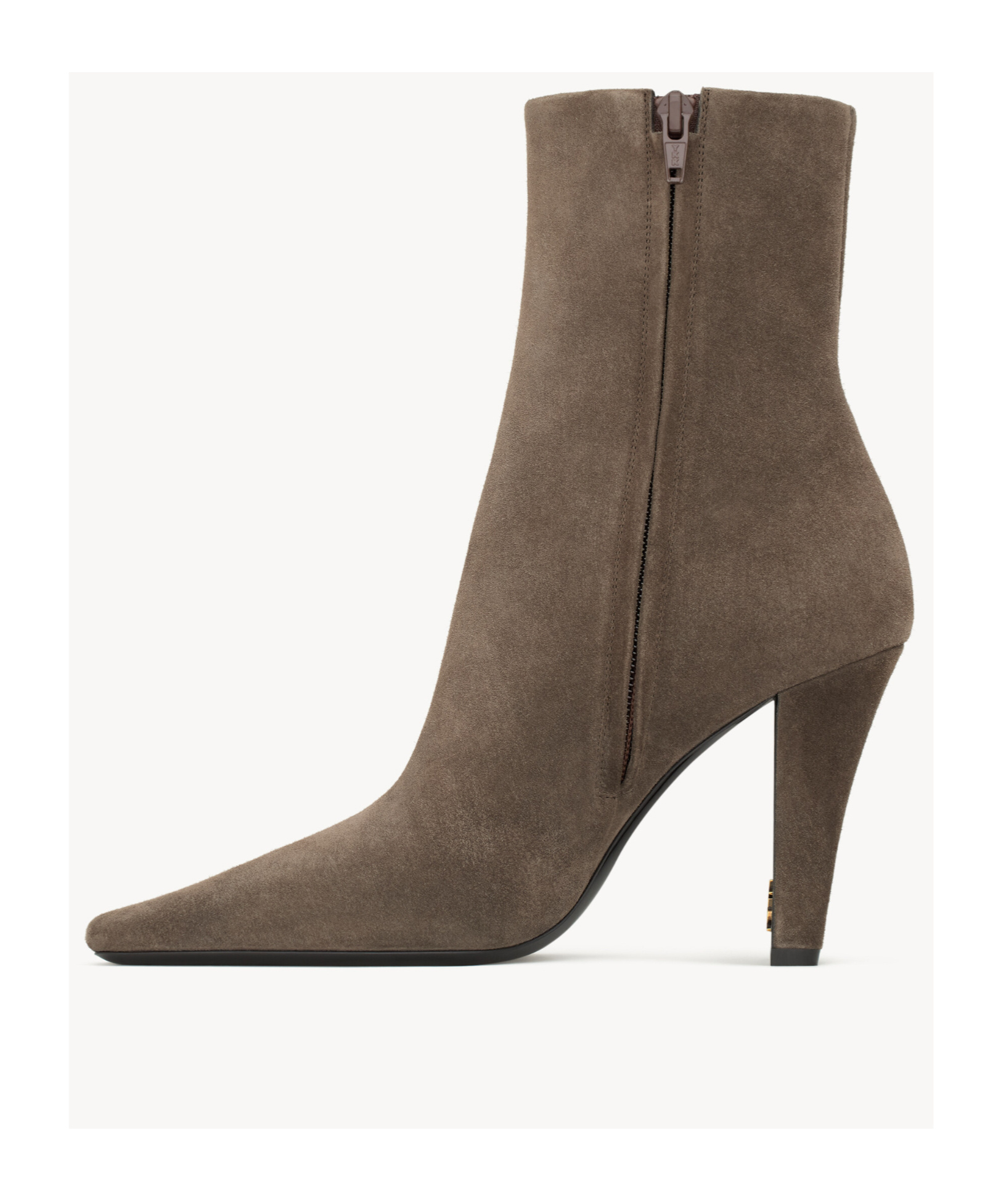Saint Laurent Square Toe Ankle Boots In Brown