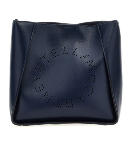 Stella Mccartney Perforated Shoulder Bag In Black