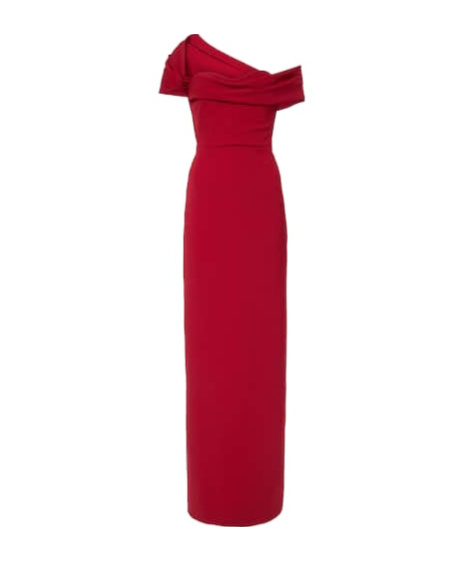 Carolina Herrera Draped Off-shoulder Crêpe Gown In Red