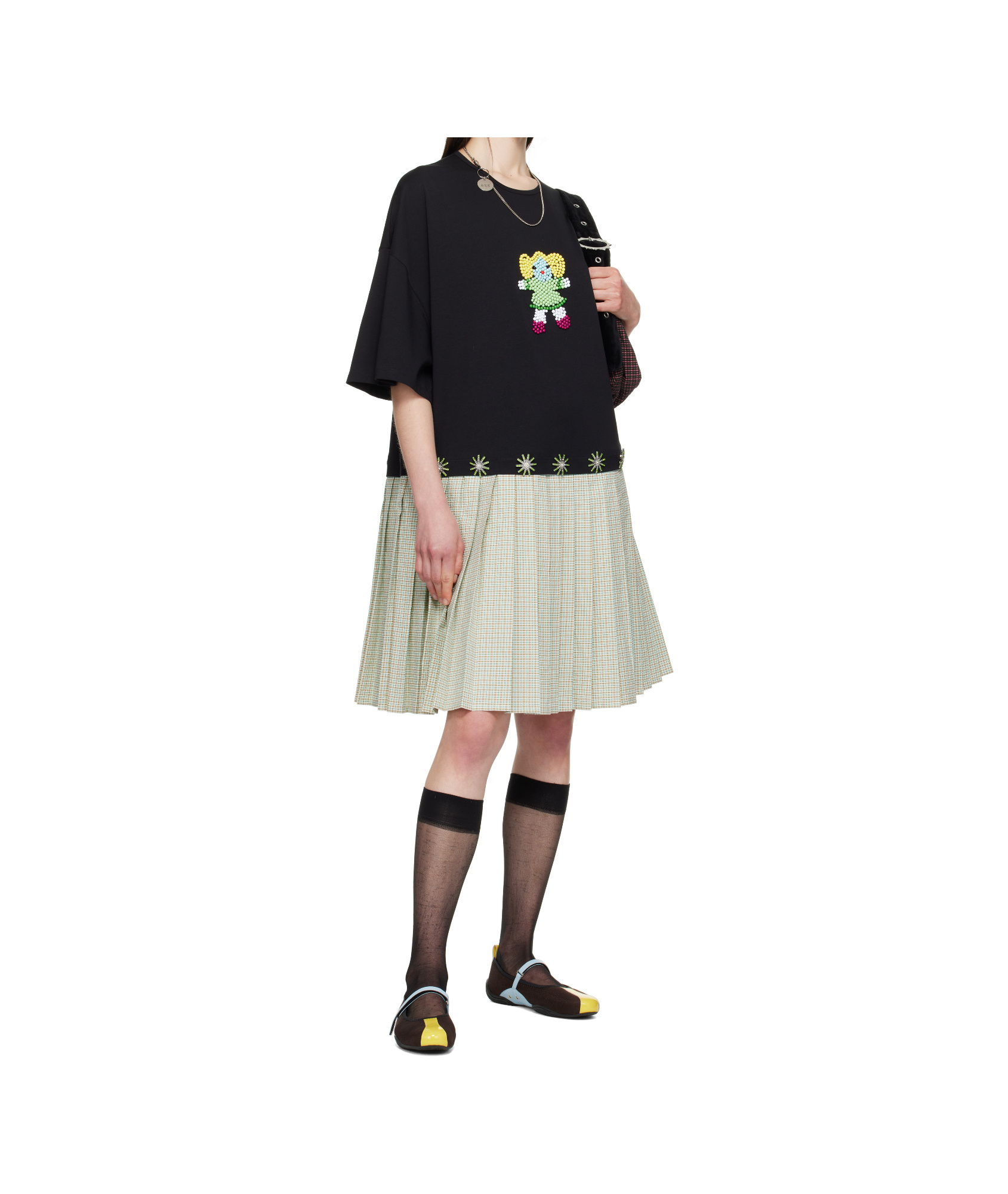 Chopova Lowena Saltos Kilt Midi Dress In Black