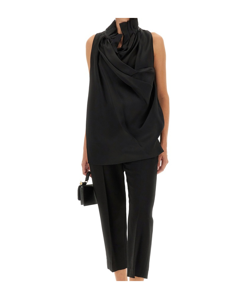 Khaite Pleated Vest In Black