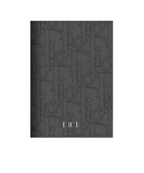 Dior Logo Wallet In Gray