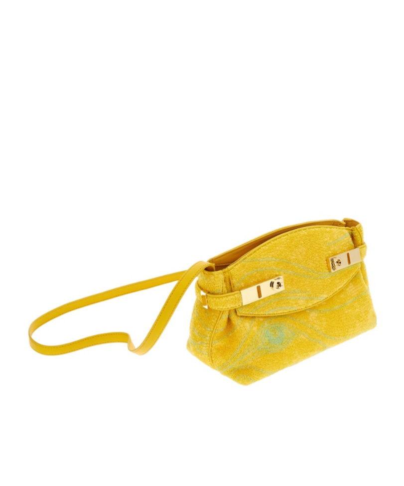 Ferragamo Hug Soft Crossbody Bag With Sequins (xs) In Yellow