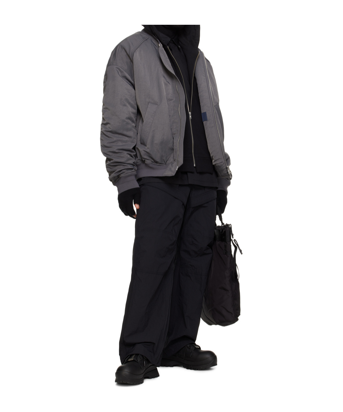 Juunj Black Paneled Trousers In Black
