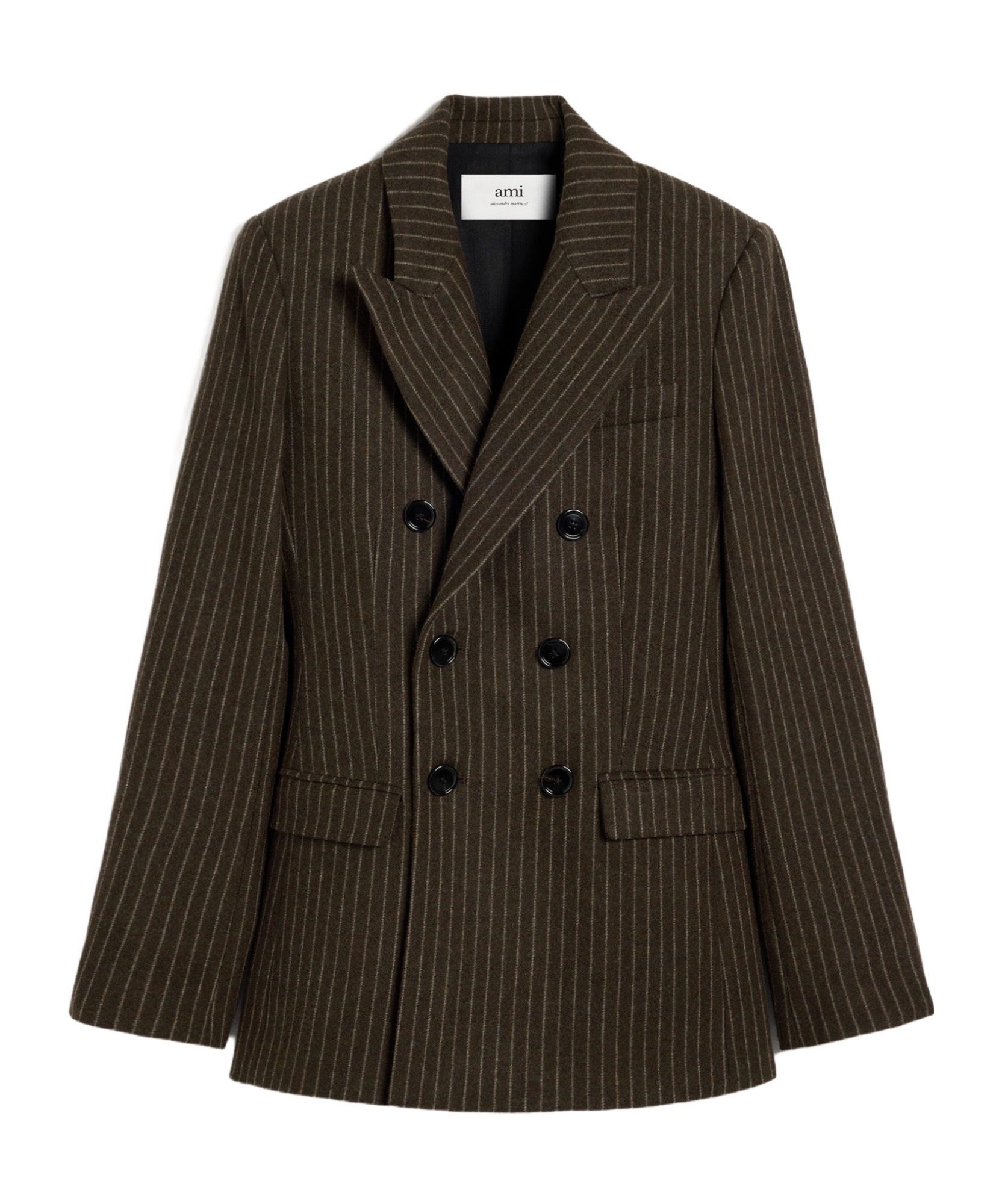 Ami Alexandre Mattiussi Wool Double-breasted Blazer In Black