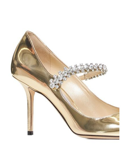 Jimmy Choo Bing Crystals Patent Leather Pumps In Nude