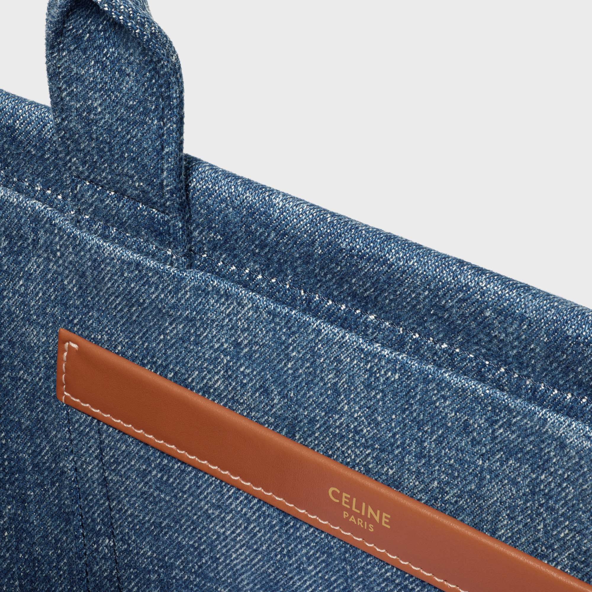 Celine Double Handle Shoulder Bag In Blue