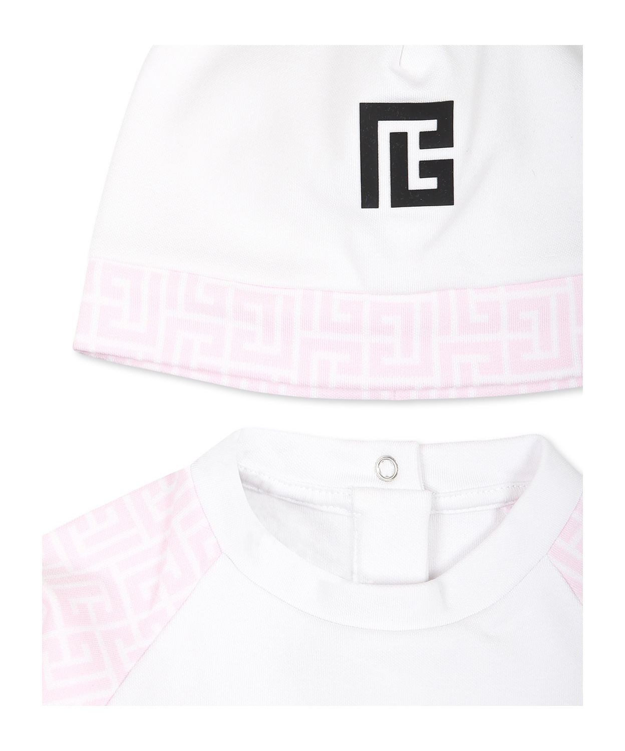 Balmain Logo-print Cotton-blend Pajama Set In White