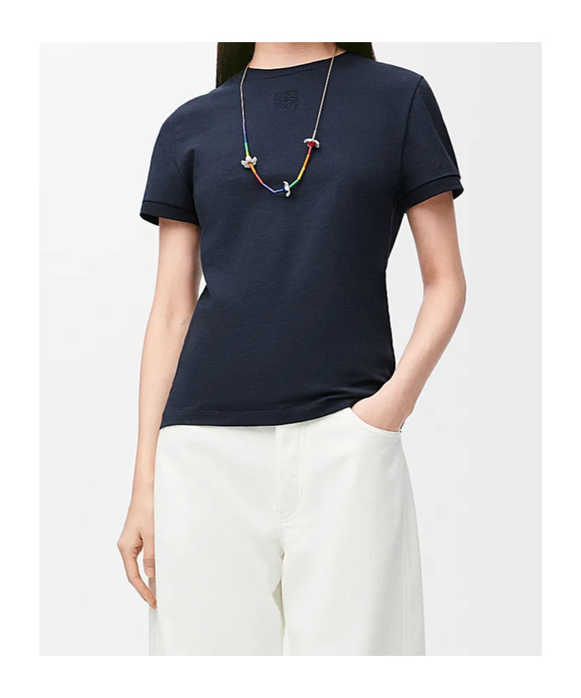 Loewe Lace T-shirt In Cotton In Blue