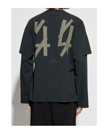 44 Label Group Long-sleeved T-shirt In Black