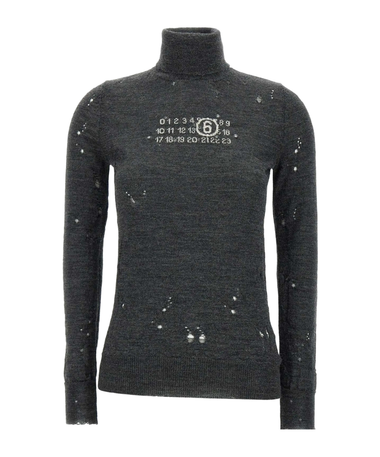 Shop Mm6 Maison Margiela Distressed Wool Sweater