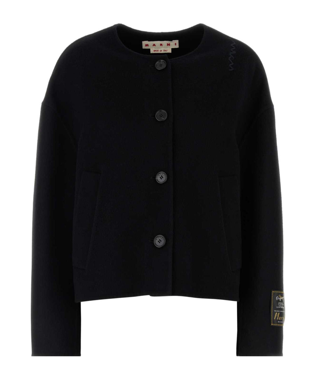 Marni Black Felt Blazer In Black