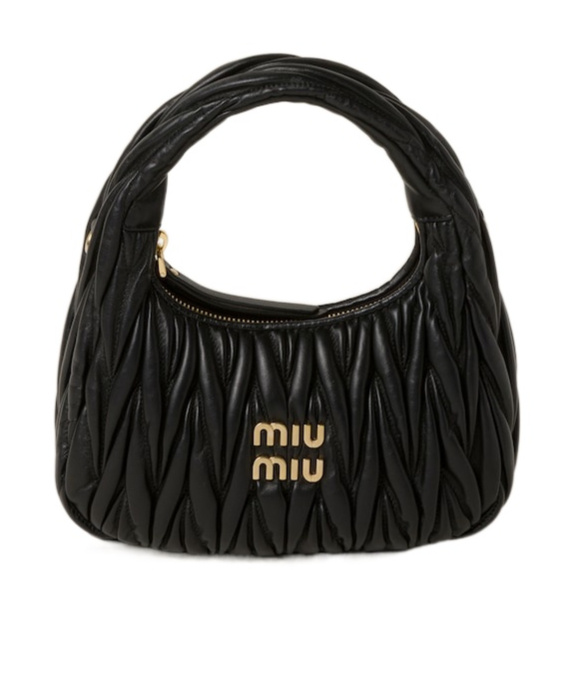 Miu Miu Miu Wander Quilted Shoulder Bag In Black