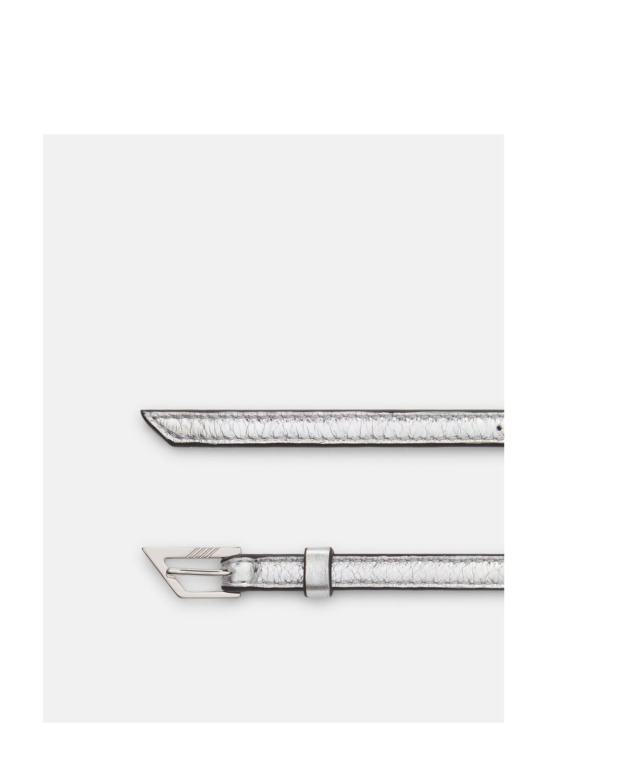 Attico Cracked Laminated Belt In Gray