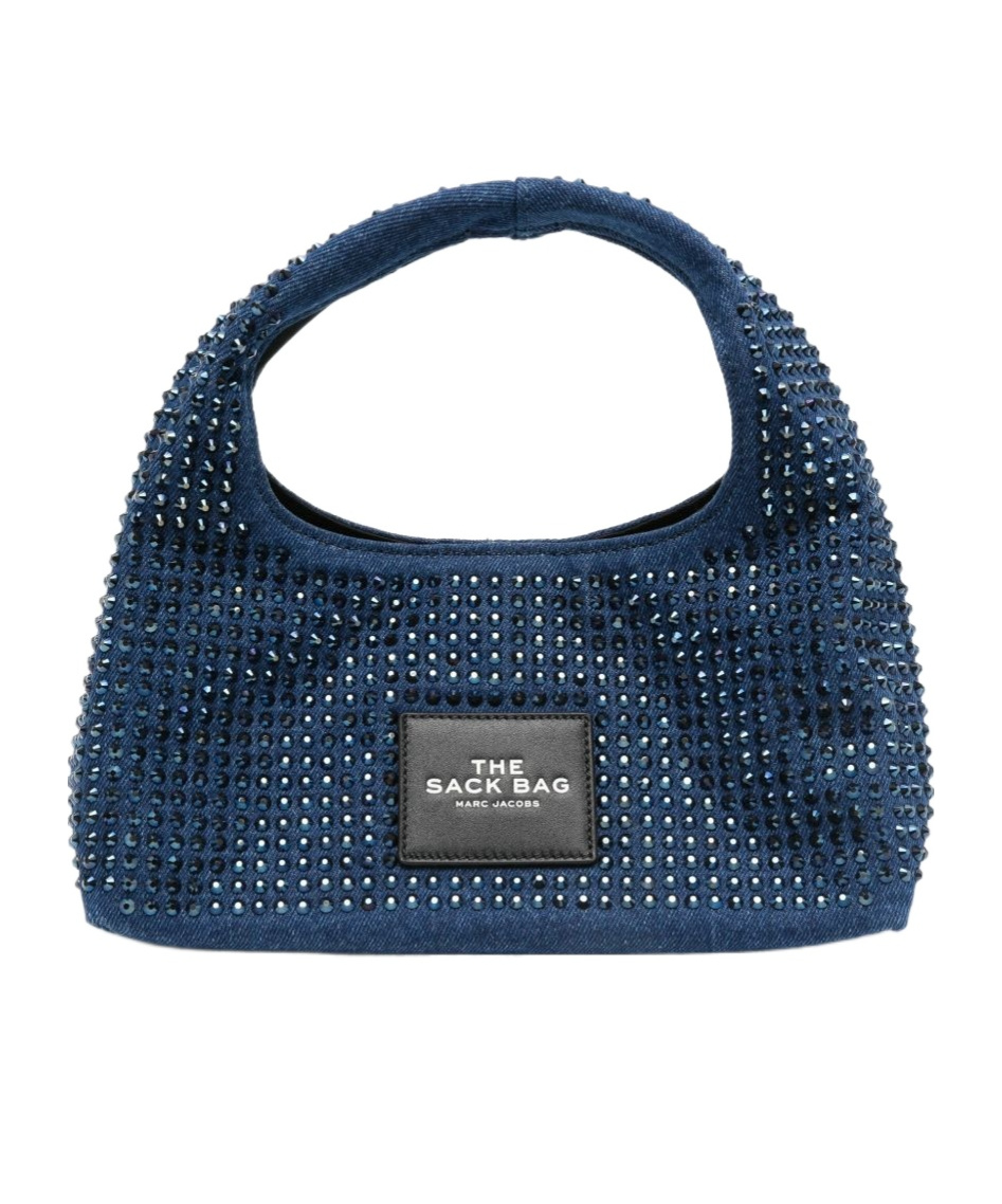 Marc Jacobs Textured Blue Shoulder Bag With Sparkling Embellishments In Blue
