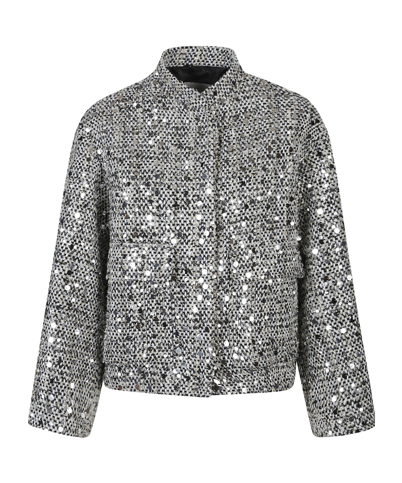 Ermanno Firenze Sequined Casual Jacket In Gray