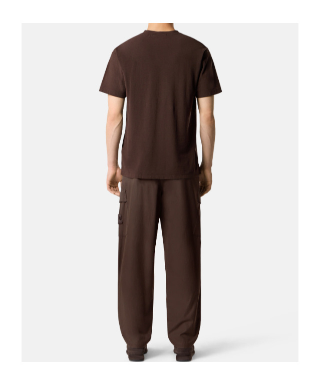 Stone Island Slim-fit T-shirtwith Compass Logo Patch In Brown