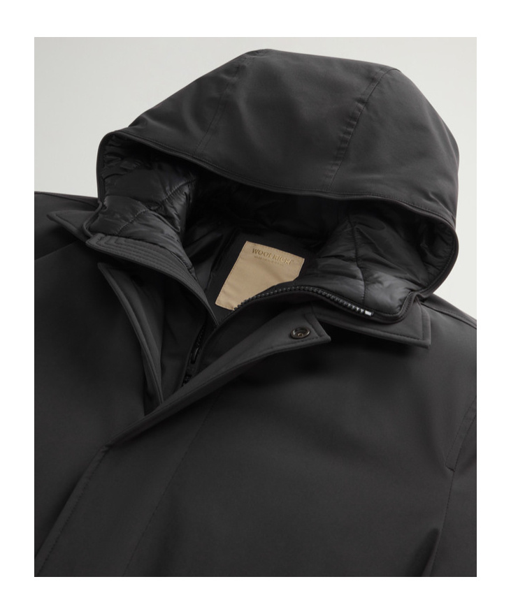 Woolrich Layered Coat In Black