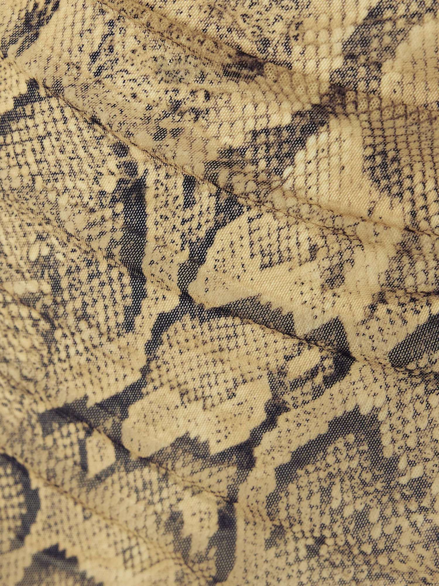 Dries Van Noten Asymmetric Snake-print Stretch-mesh T-shirt In Nude