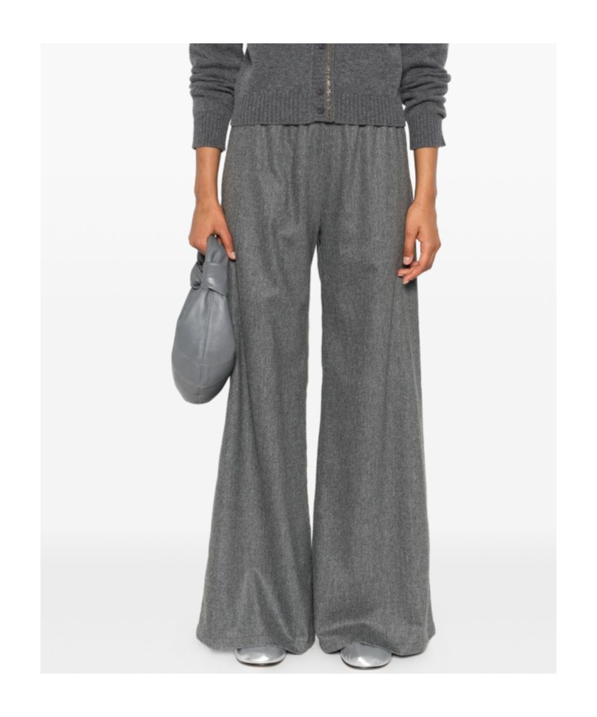 Fabiana Filippi Comfortable Wide-leg Trousers Elastic Waistband In Gold