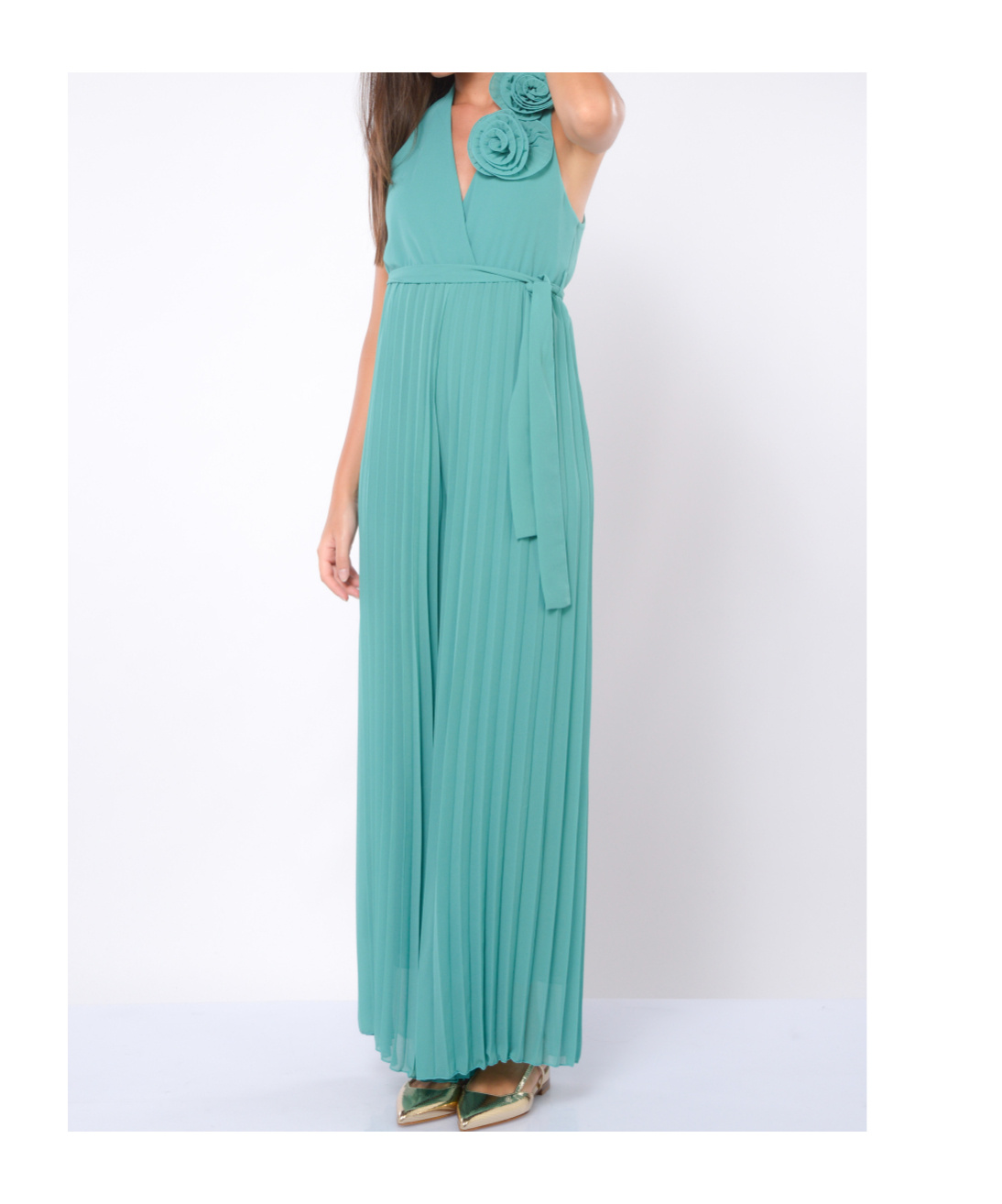 Kaos Rose Pleated Trousers In Blue