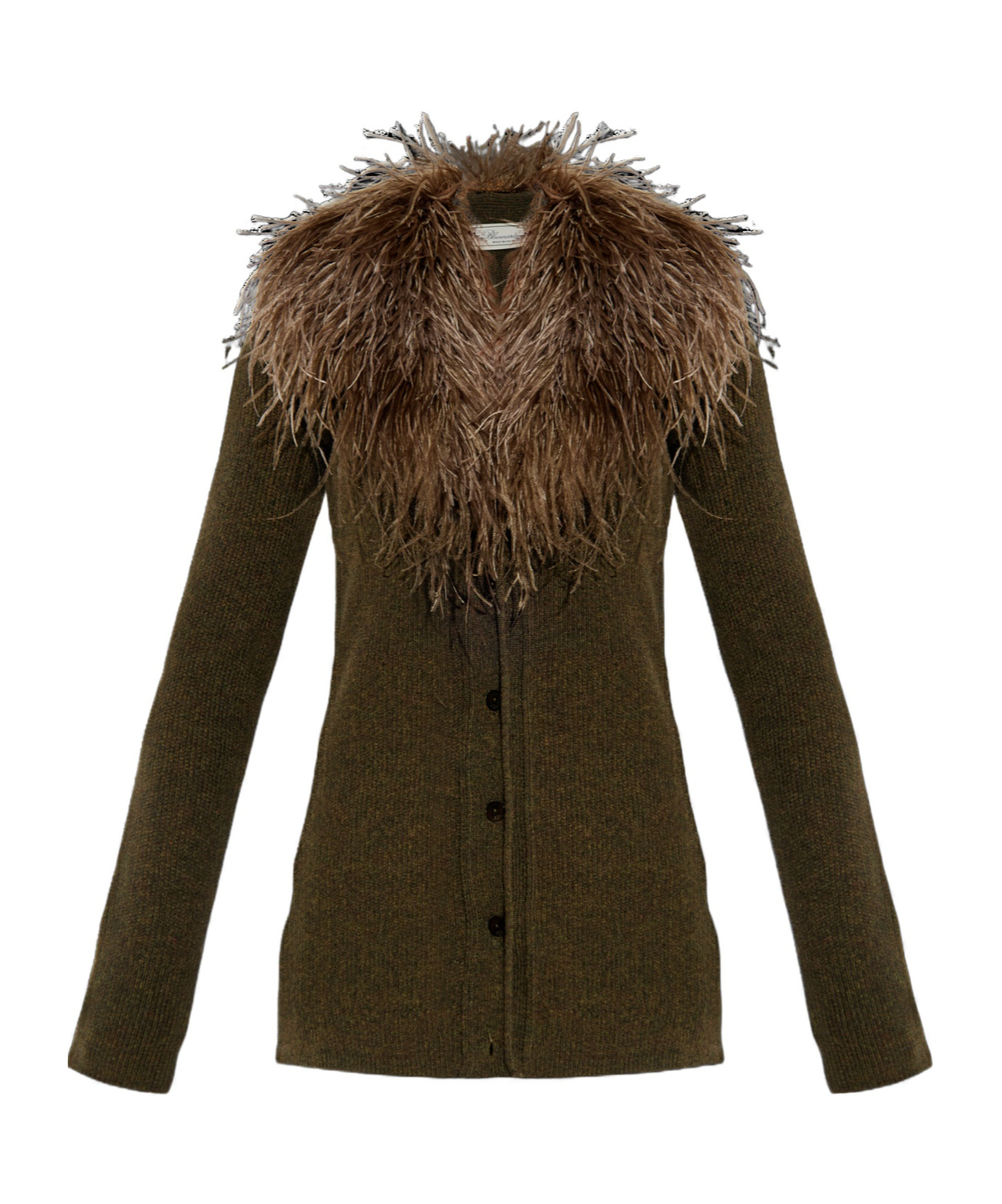 Blumarine Feather-embellished Wool Cardigan