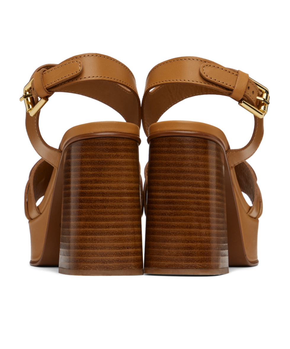 See By Chloé Lyna Cross-strap High-heeled Sandals In Brown