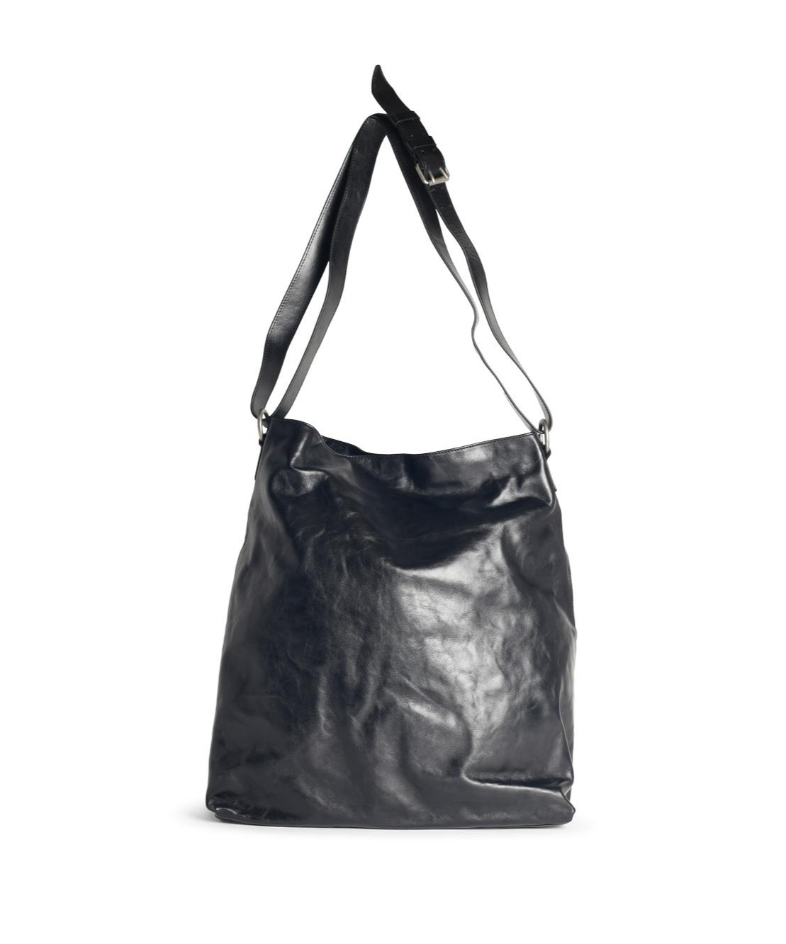 Dries Van Noten Soft Leather Shoulder Bag With Adjustable Strap In Black