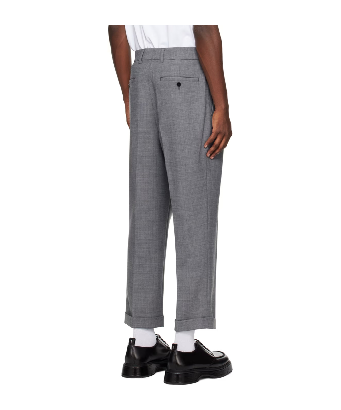Ami Alexandre Mattiussi Tapered Stretch Casual Pants In Gray